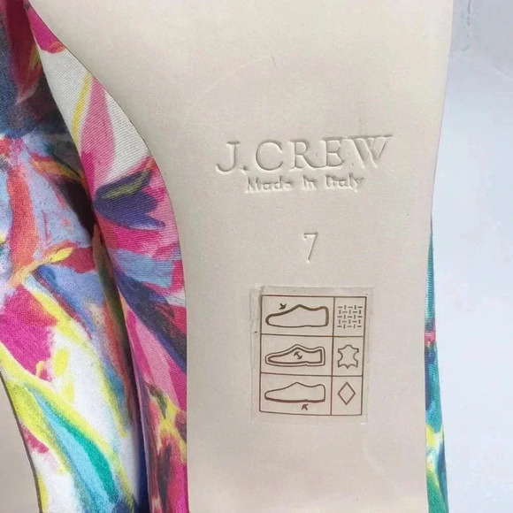NWOT J Crew Colorful Floral Lucite Chunky Heels Rounded Toe Size 7 - Picture 6 of 10